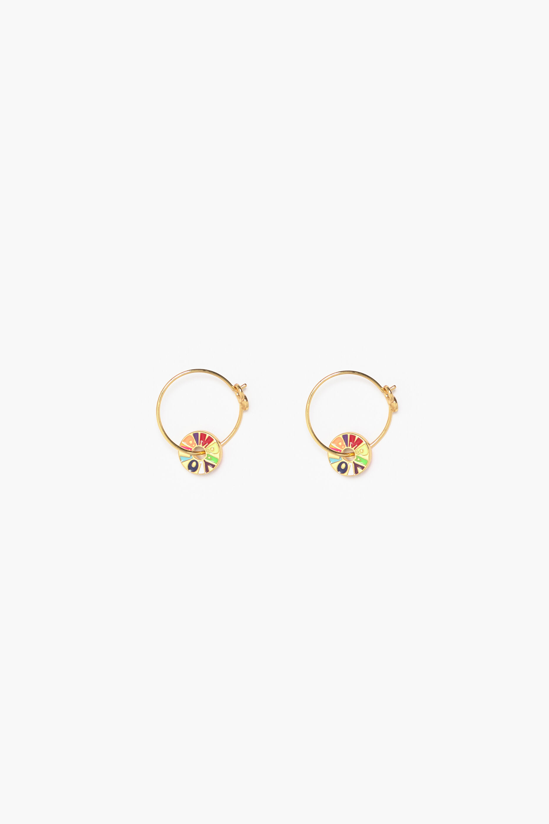 Brincos de argola pequenos e multicoloridos