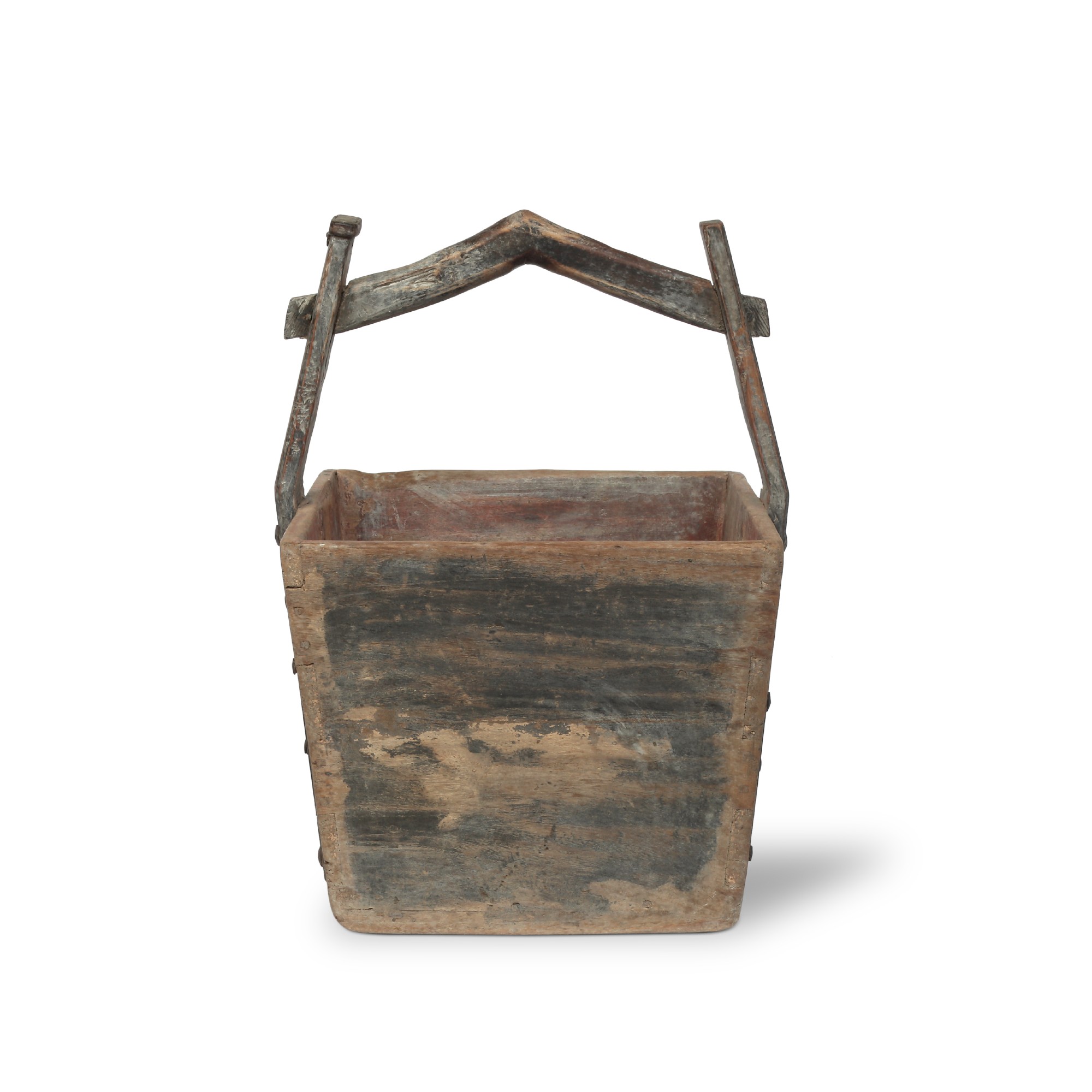 Antiker Lasteneimer eckig, H 55 cm, T 40 cm, B 40 cm von fischer's lagerhaus