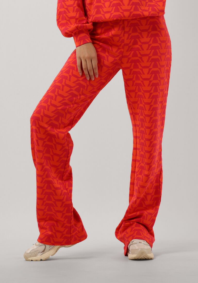ALIX THE LABEL rode alix the label flared broek ladies knitted two tone bull pants