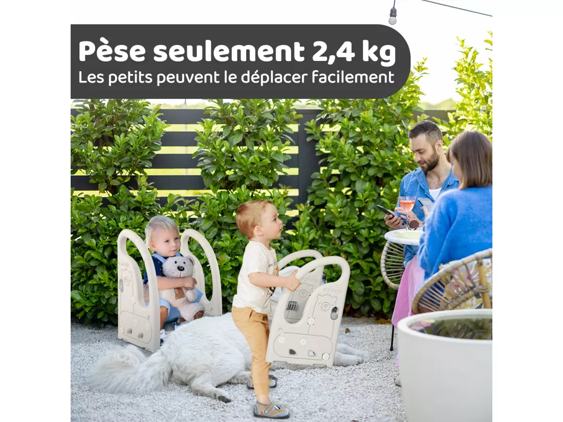 Marchepied pour Enfant Bébé avec 2 Marches Antidérapant, Réglable en Hauteur, Marche Pied Multifonction Stable avec Poignées, De 1.5 à 5 Ans, Gris