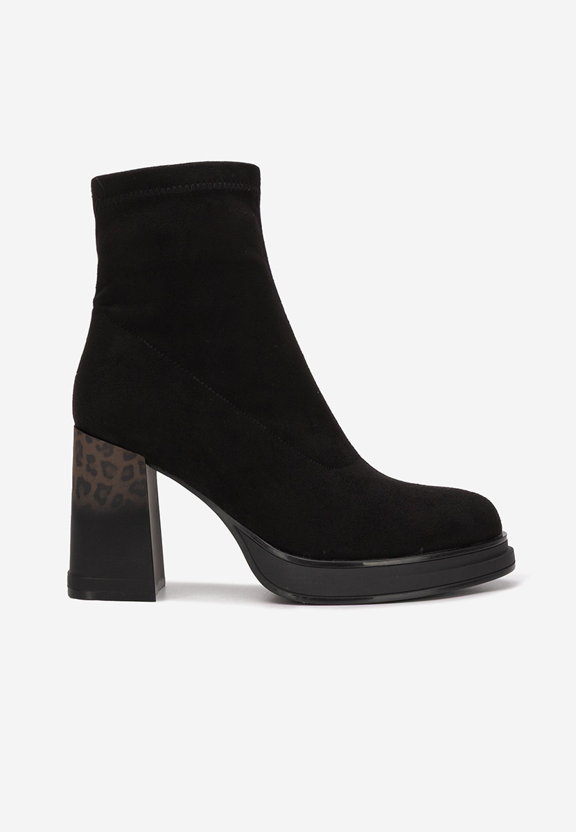 Bottines à gros talon noires Astonia V3