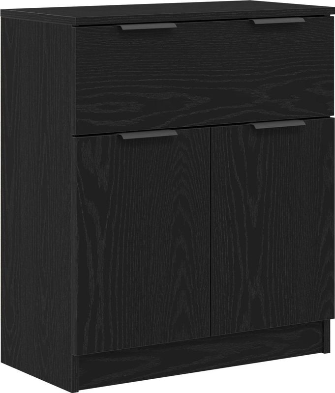 vidaXL - Dressoir - Zwart - Bewerkt Hout - 60x30x70 cm