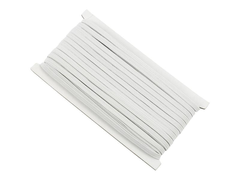 Creativ Company Elastikband 6 mm x 50 m, Weiss Universell einsetzbare Elastikschnur