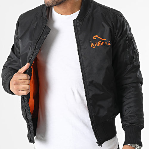 Veste Bomber Wave Noir Orange