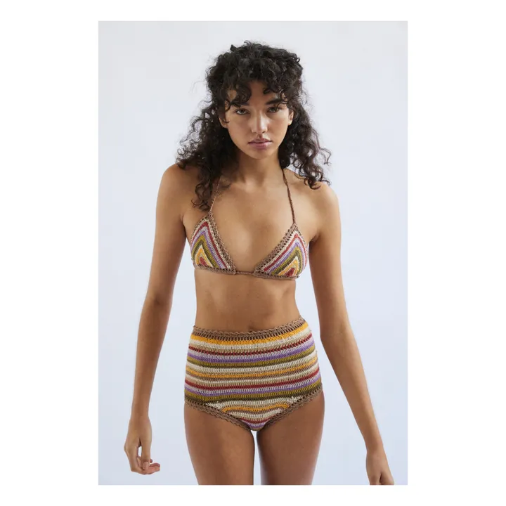 She Made Me Bas de Maillot Taille Haute Rahi Crochet | Taupe