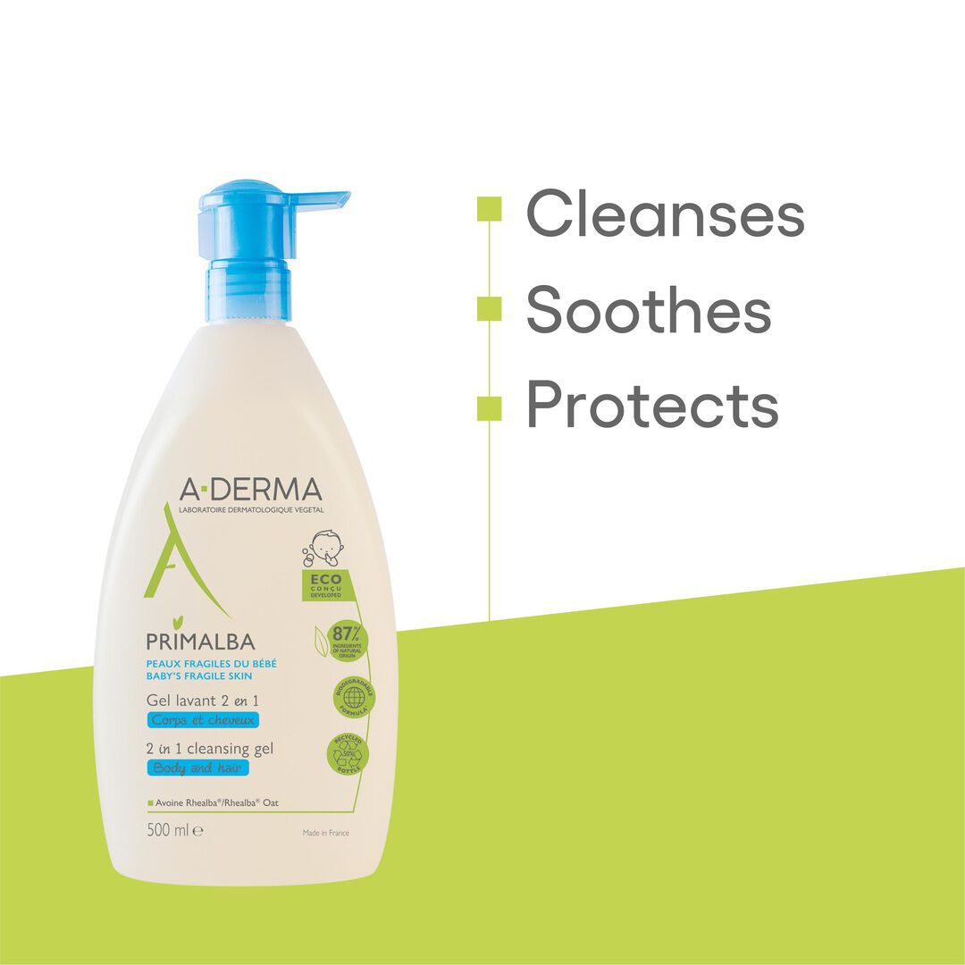 Primalba Gel de Limpeza 2 em 1, Corpo e Cabelo - 500ml