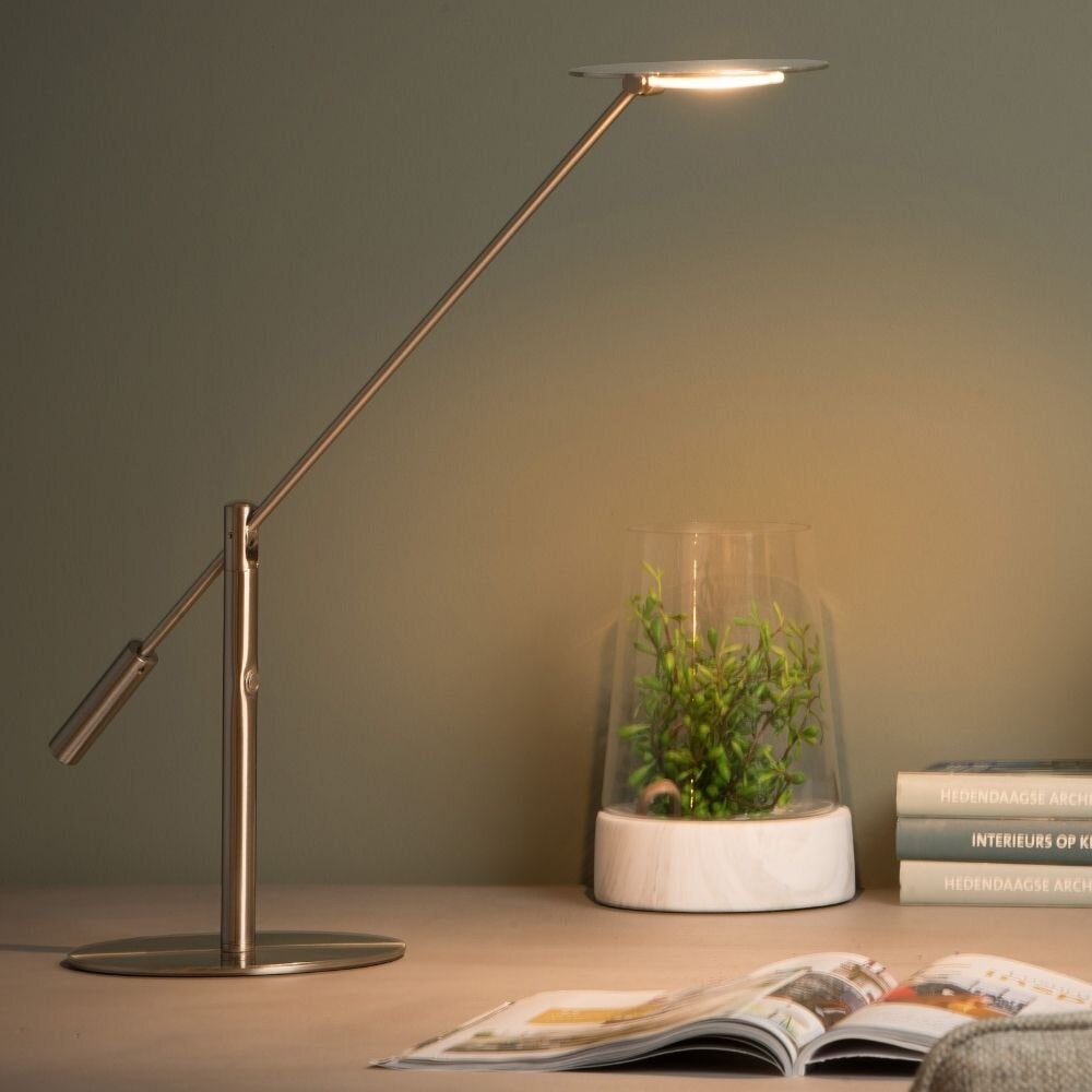 Anselmo LED bureaulamp 9W 3000K 640lm in mat chroom