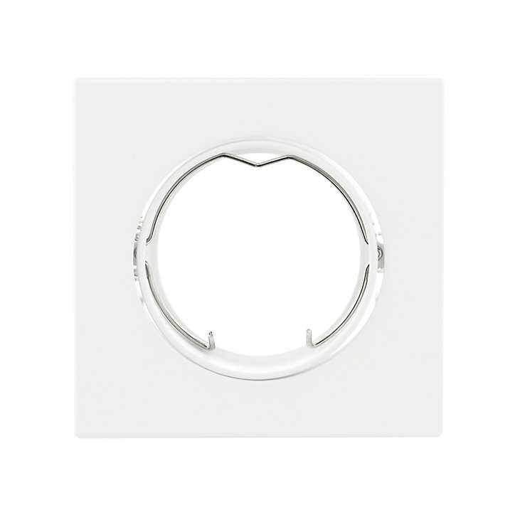 Support carré pour spot encastrable LED Colours Ares métal blanc Ø8,5 cm