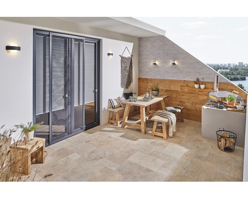FLAIRSTONE Travertin Terrastegels Roma Romeins Patroonset = 1,48 m²