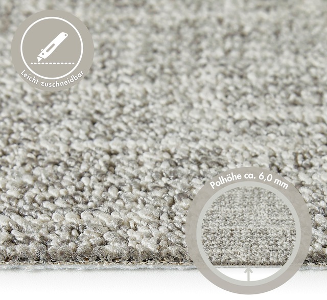 Andiamo Teppichboden »Joe, Schlinge, Made in Netherlands« rechteckig 8 mm Höhe Breite 400 cm, meliert, Wohnzimmer, strapazierfähig & robust