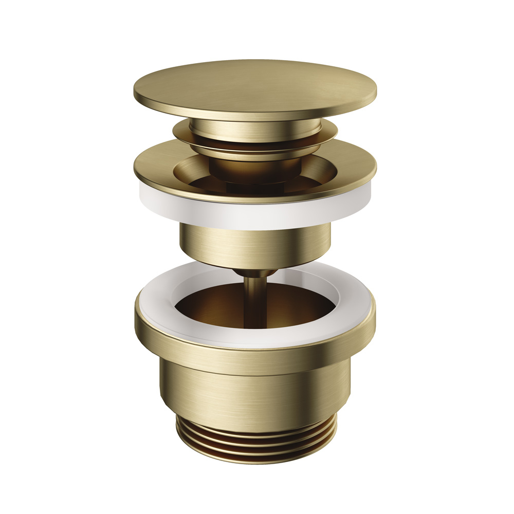 SCHADEMODEL: Hotbath Cobber Clickplug Clickwaste Geborsteld Messing P710