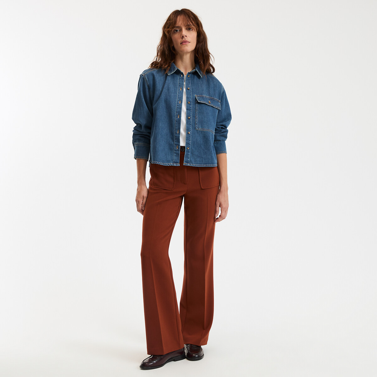 COLEÇÃO LA REDOUTE<br>Shorts jeans com barra oversized