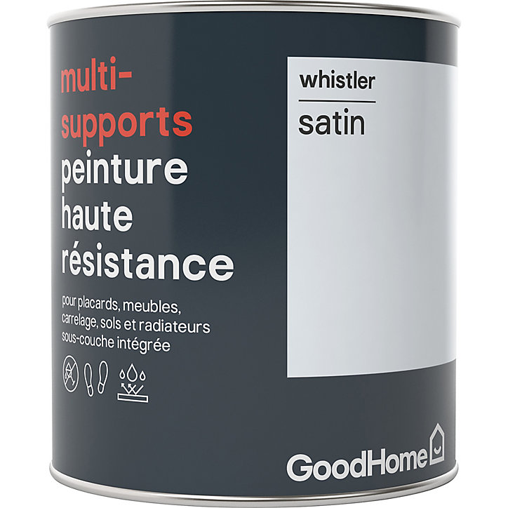 Peinture haute résistance multi-supports GoodHome gris Whistler satin 0,75L
