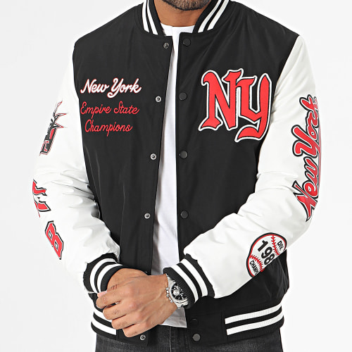 Veste Teddy Noir Blanc