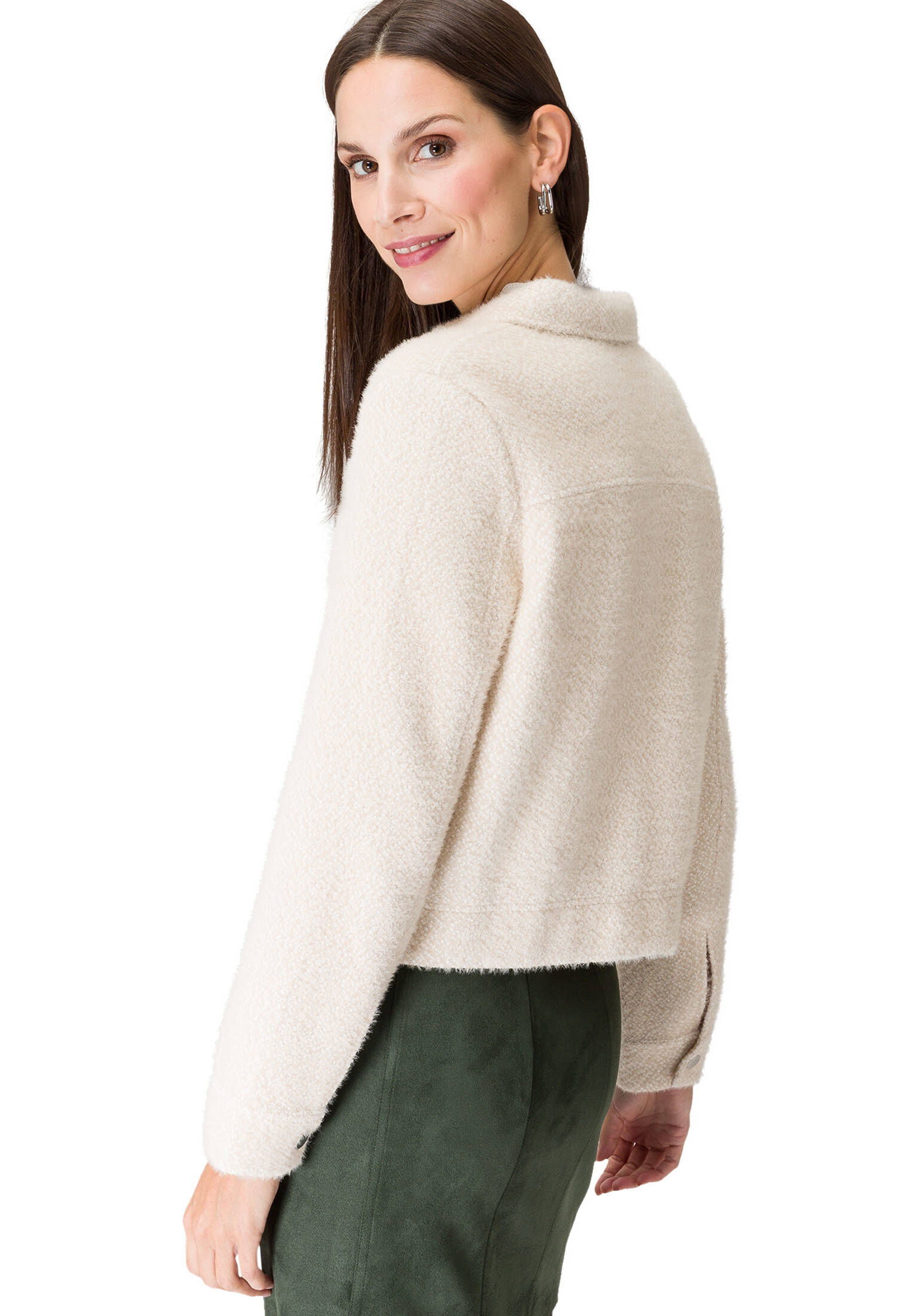 zero| Damen Jacke Bouclè mit Knöpfen