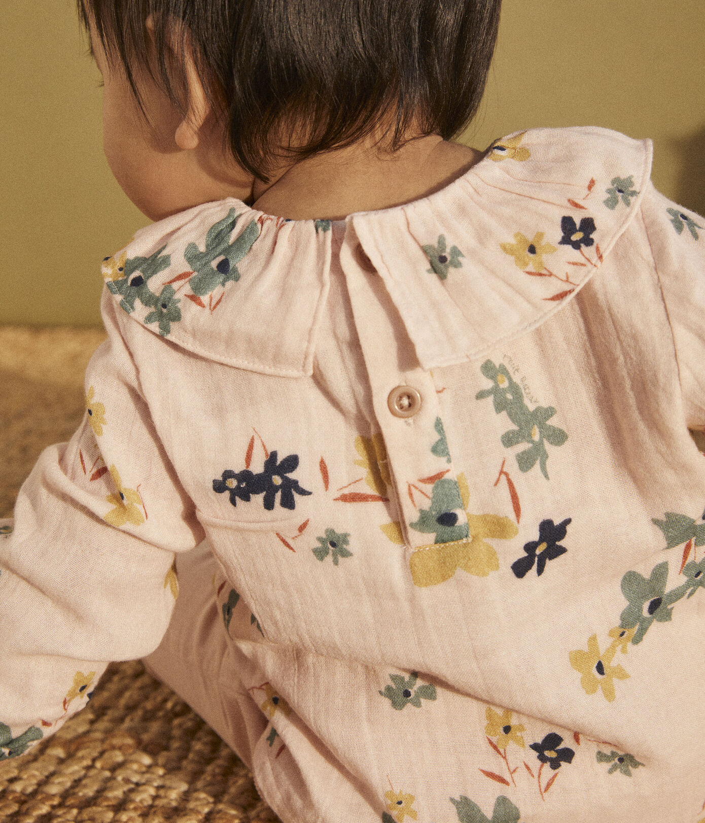 Blouse manches longues bébé imprimée en gaze de coton