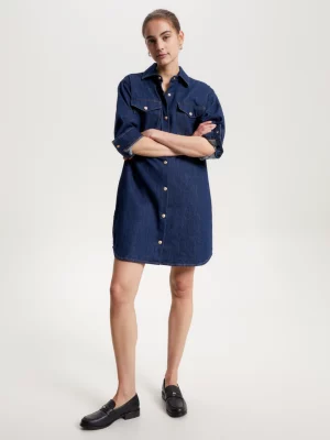 Vestido camisa jeans de modelagem relaxada