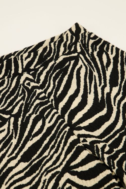 Zwart-witte zebra broek wide leg