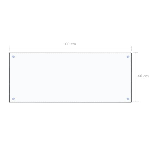 vidaXL Kjøkkenplate gjennomsiktig 100x40 cm herdet glass
