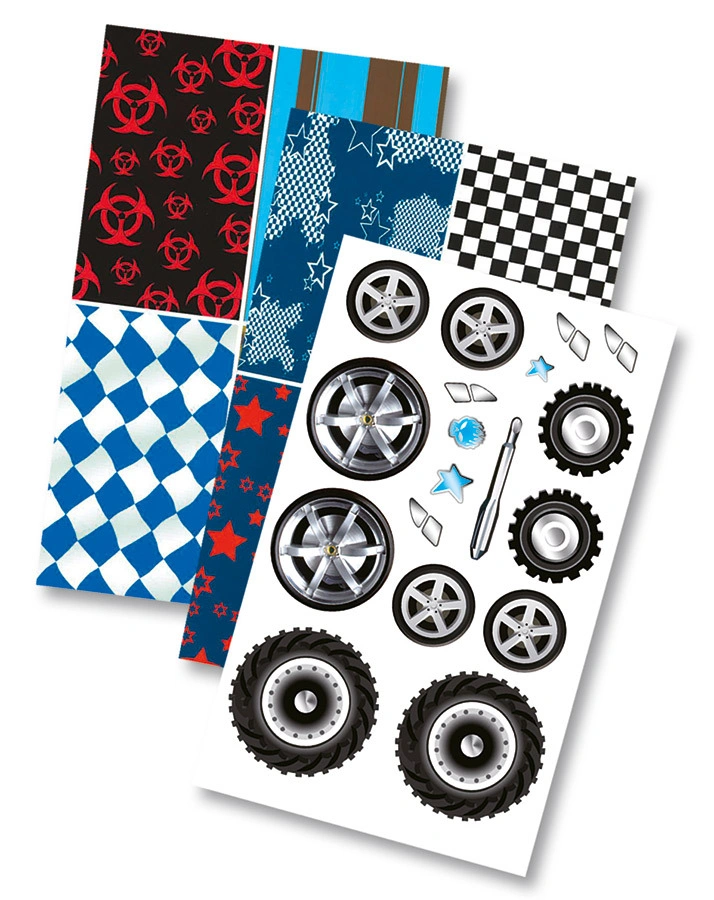 Schablonen-Buch MONSTER TRUCKS 9-teilig in bunt