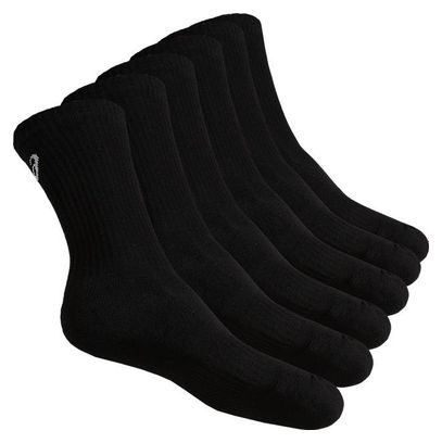 Pack de 6 Paires de Chaussettes Asics Run Crew Noir Unisex