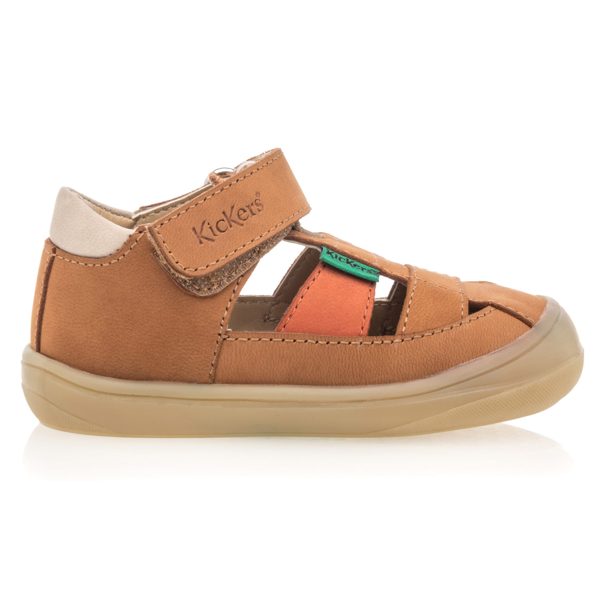 Chaussures premiers pas Bébé garçon en cuir cognac
