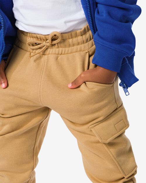 pantalon sweat cargo enfant beige