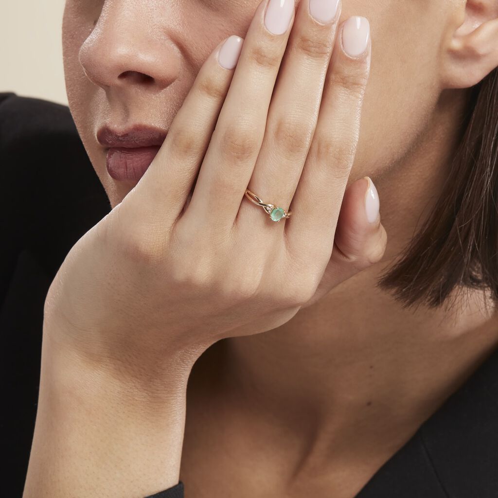 Bague Or Jaune Cassie Emeraude Diamants