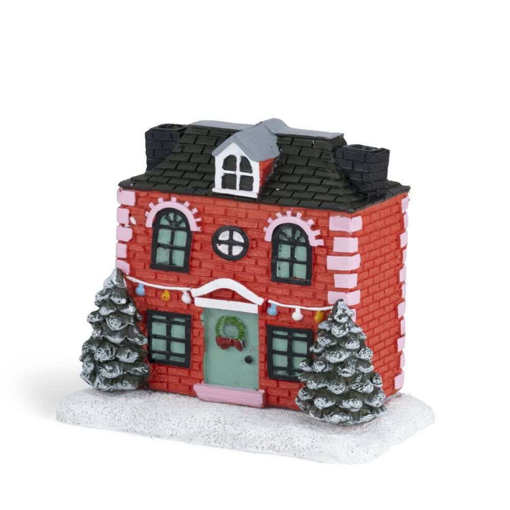 Brûleur cône encens forme maison de Noël 13x7,5x13cm