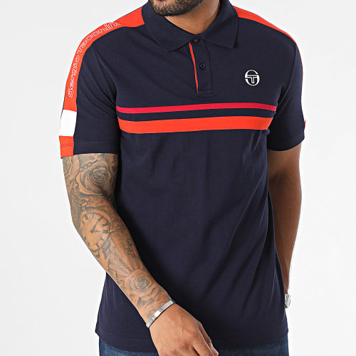 Polo Manches Courtes A Bandes Cross 40318 Bleu Marine