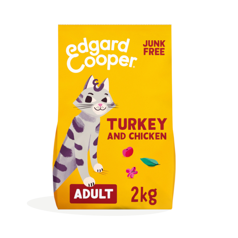 Ração para gatos adultos Edgard & Cooper com peru e frango