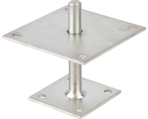 Verstelbare I-paalanker voor schroefmontage, 30-150 mm, 150x150 mm, verzinkt, diklaag gepassiveerd