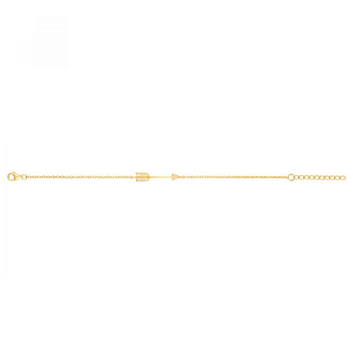 Bracelet souple en Plaqué Or avec oxyde de zirconium blanc