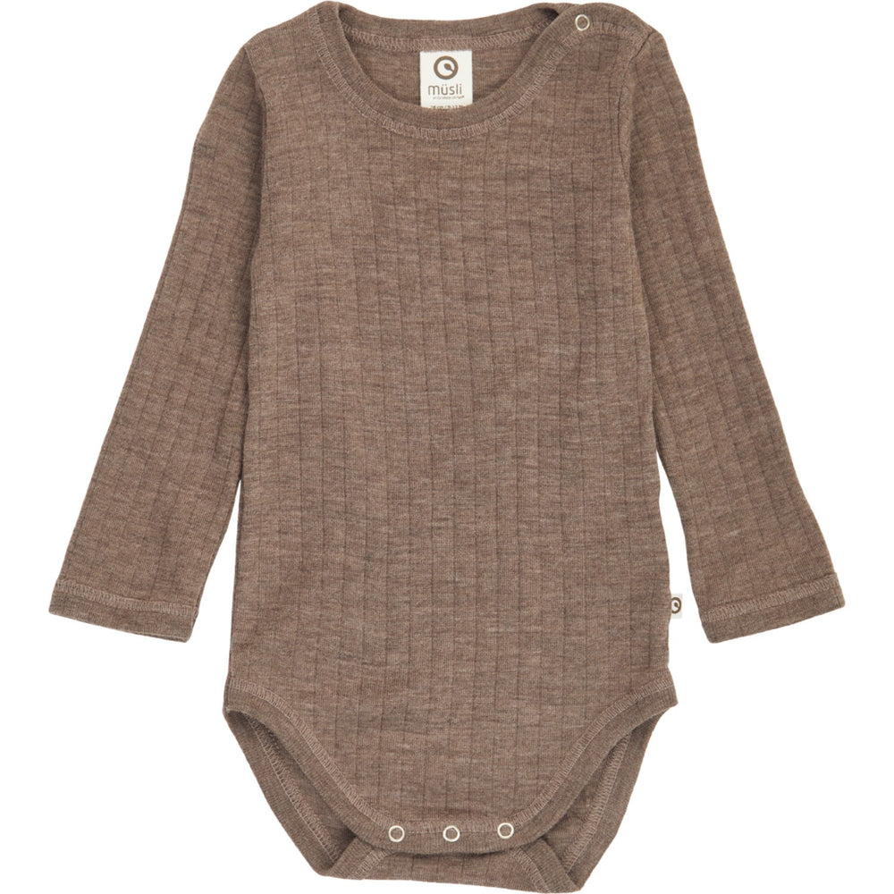 Køb Müsli Walnut Melange Woolly Rib L/S Body