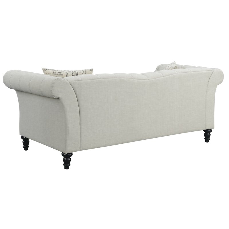 Haley 90.1&rdquo; Rolled Arm Chesterfield Sofa