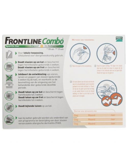 Frontline Combo Spot On Kat - Anti vlooien en tekenmiddel