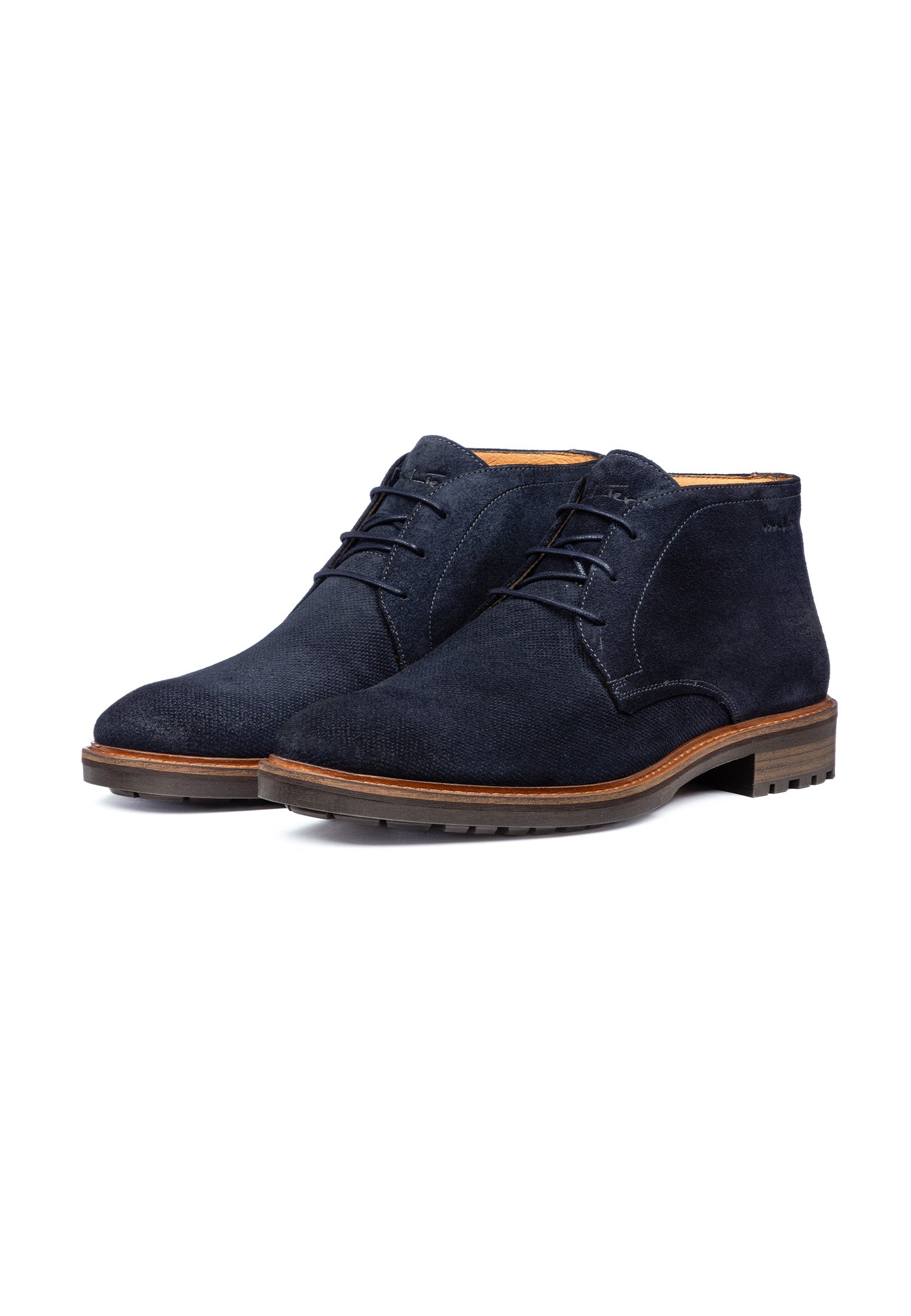 Navy suède Rigi halfhoge veterschoen