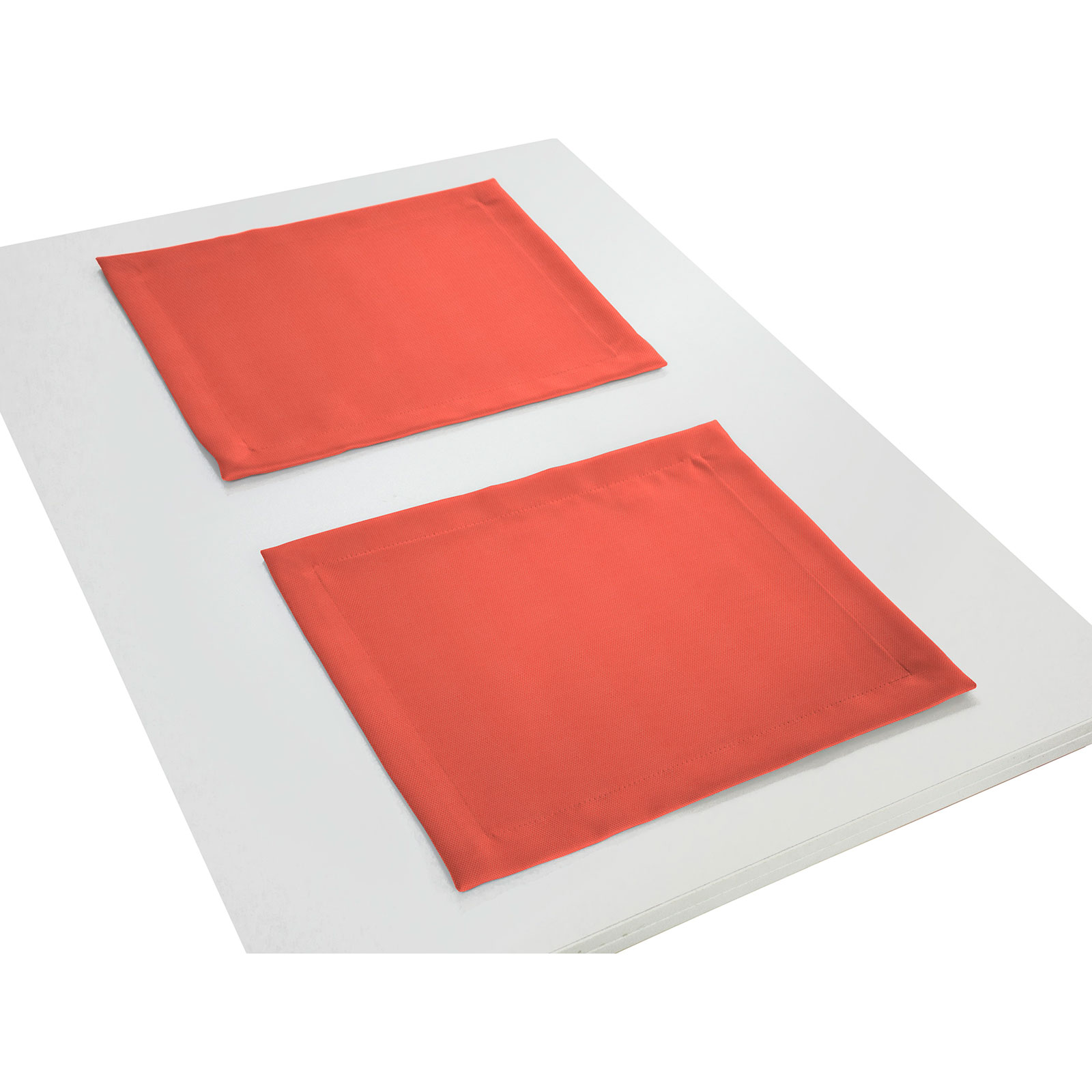 2er Pack Tischset mit Saum WIRTHNATUR - rot - 40x35 cm