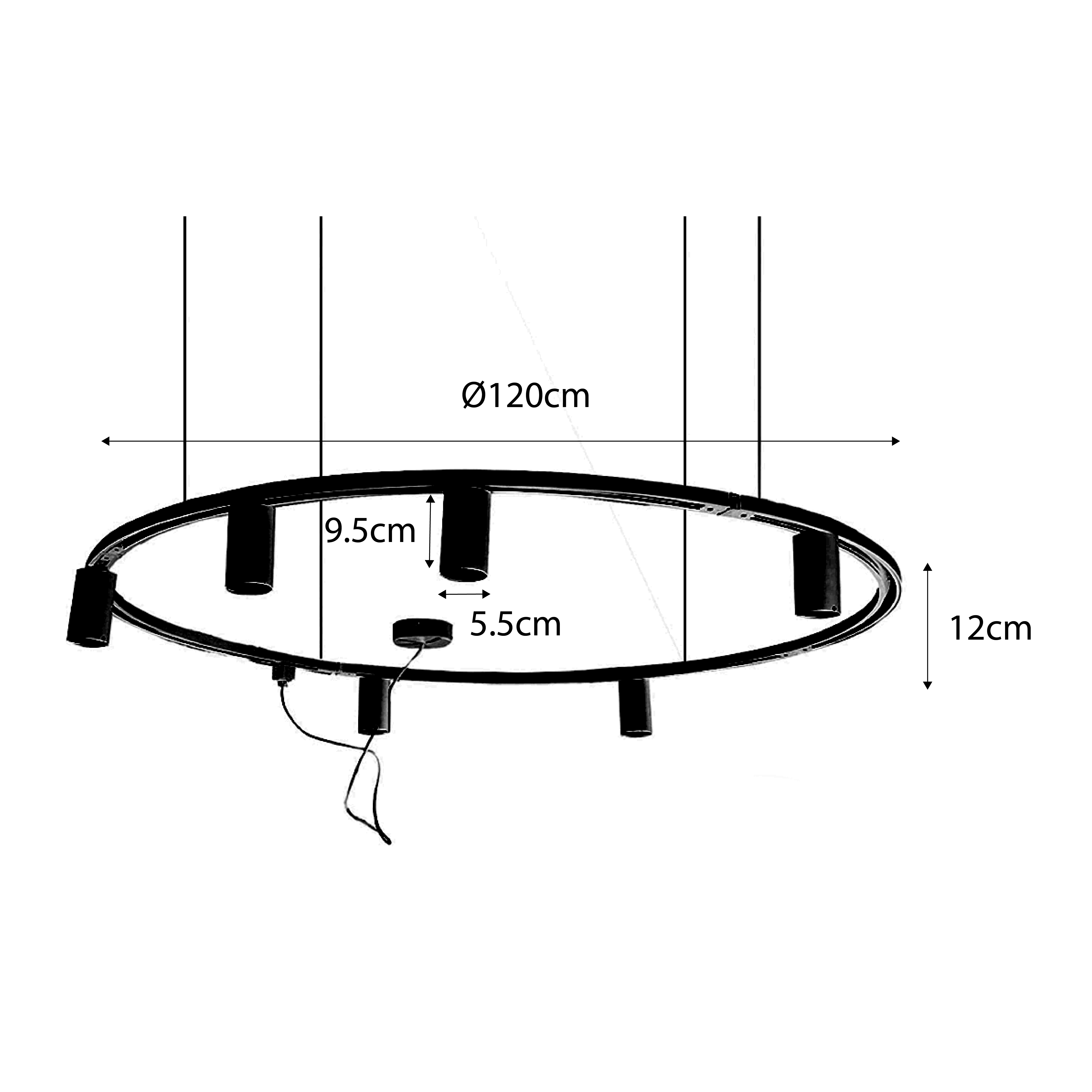 Modern hangend railsysteem met 6 spots wit 1-fase GU10 50mm - Iconic Ruby Honey