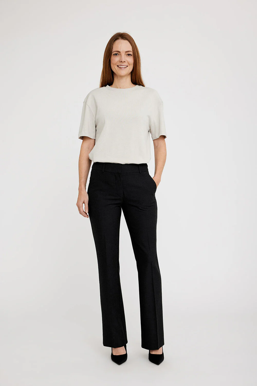 Five Units  Clara habitbukser - Dark Grey Melange