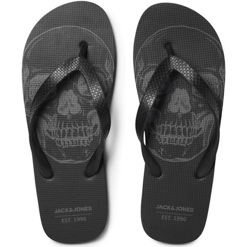 Jack & Jones - 12230627 JFWAUTHENTIC SKULL FLIP FLOP ANTHRACITE Negro