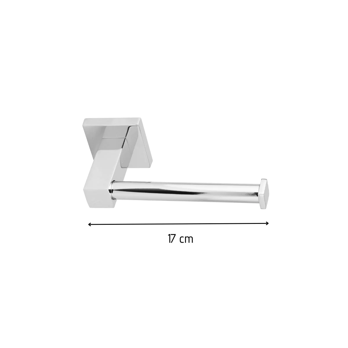 Support papier toilette mural droit gris chromé Mare Fackelmann