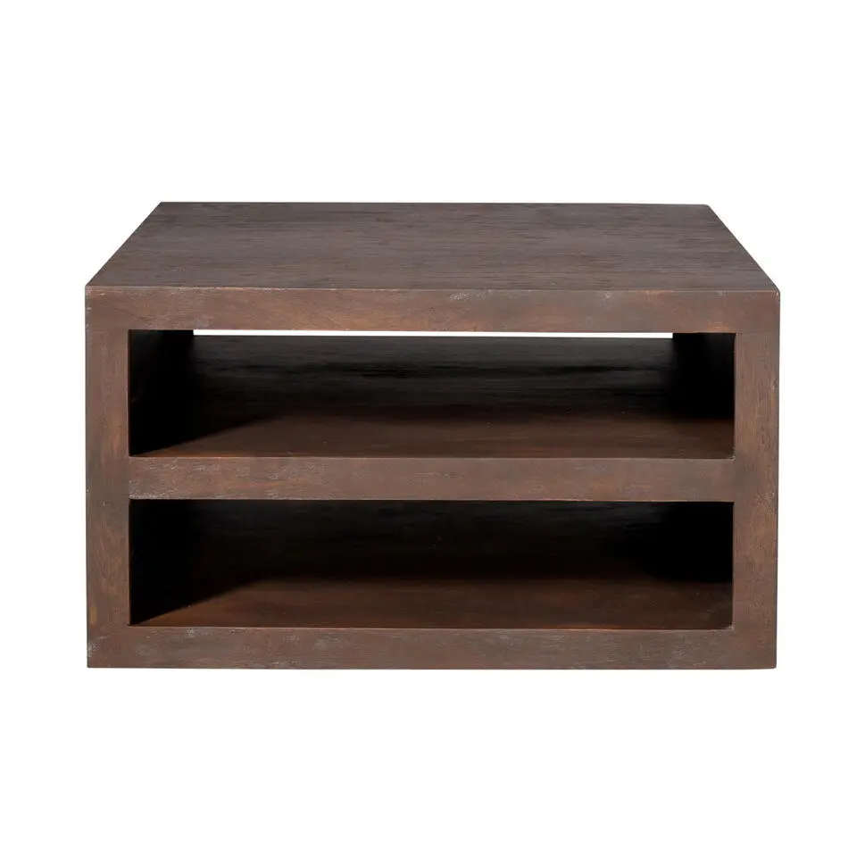 Salontafel Bruin Hout - 80x80x40cm - Brussel