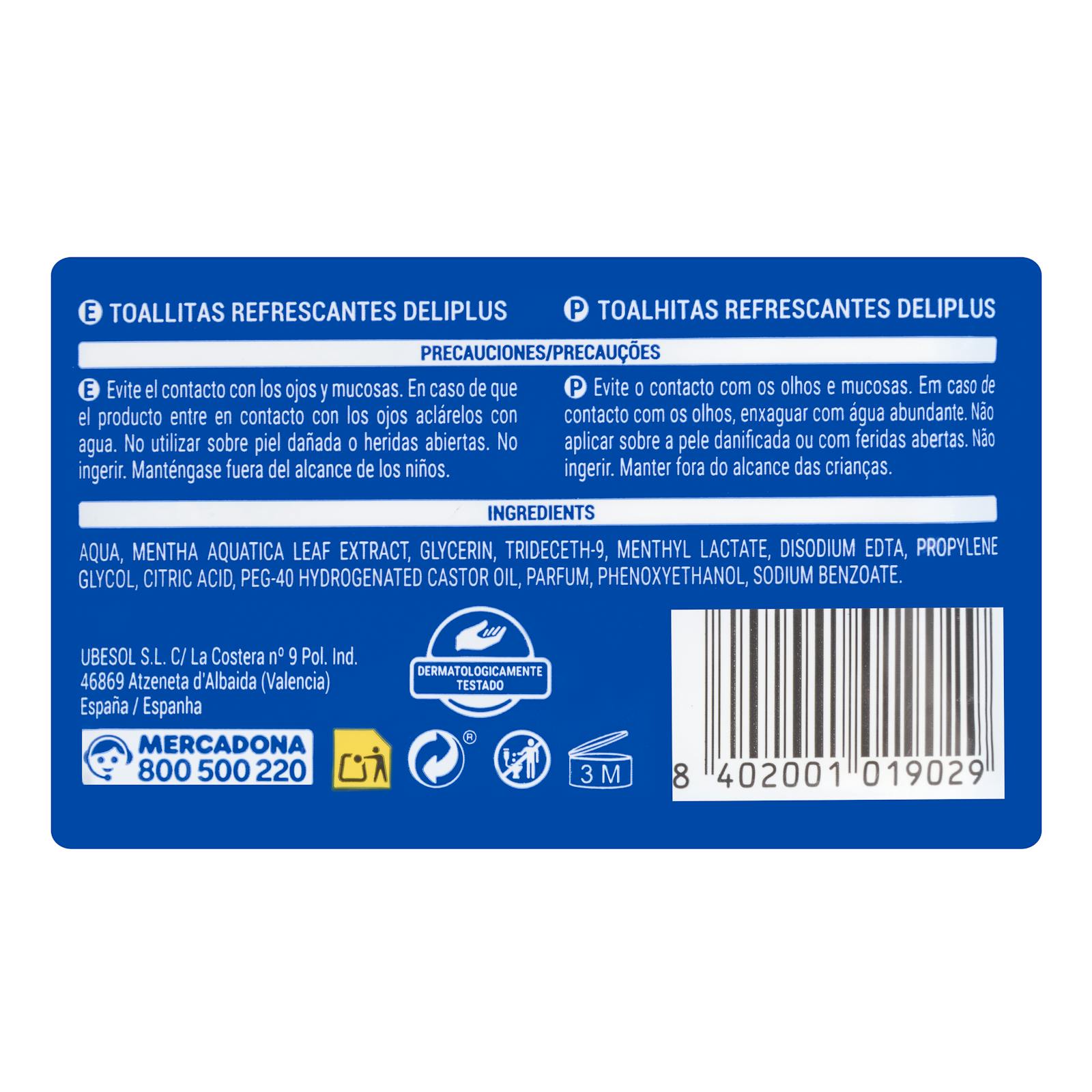 Lingettes rafraîchissantes Deliplus