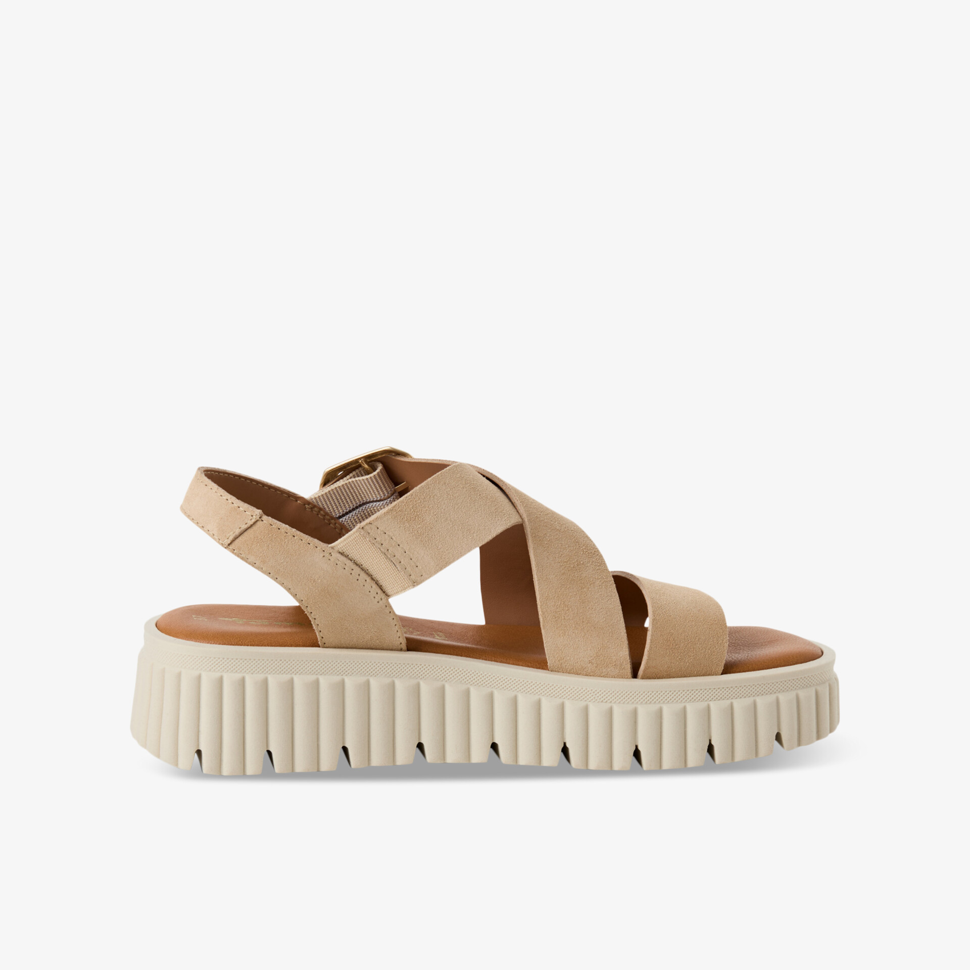Tamaris Damen Plateausandalen beige