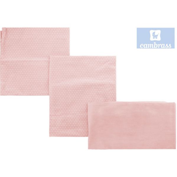 Cambrass Lençóis para Alcofa 3 Peças 80x120 cm Lua Rosa