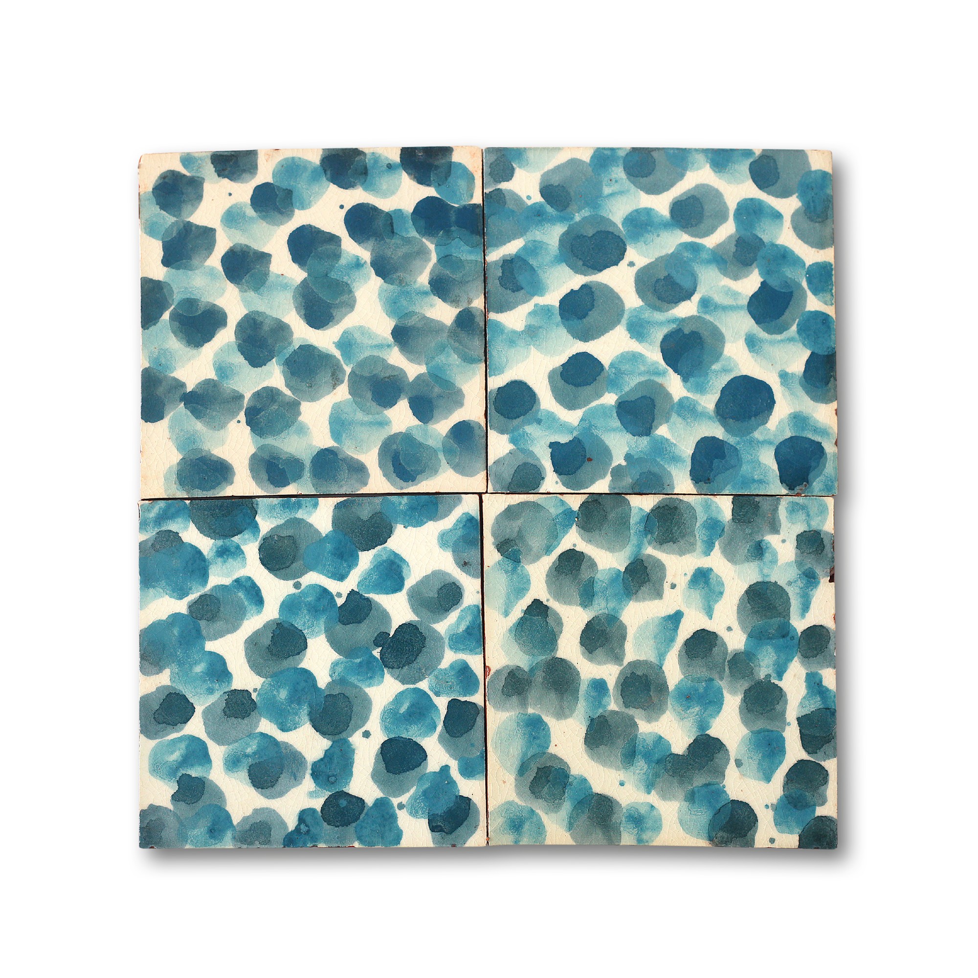 Kachel 'Flocons', blau-weiß, T 10 cm, B 10 cm, H 1 cm von fischer's lagerhaus