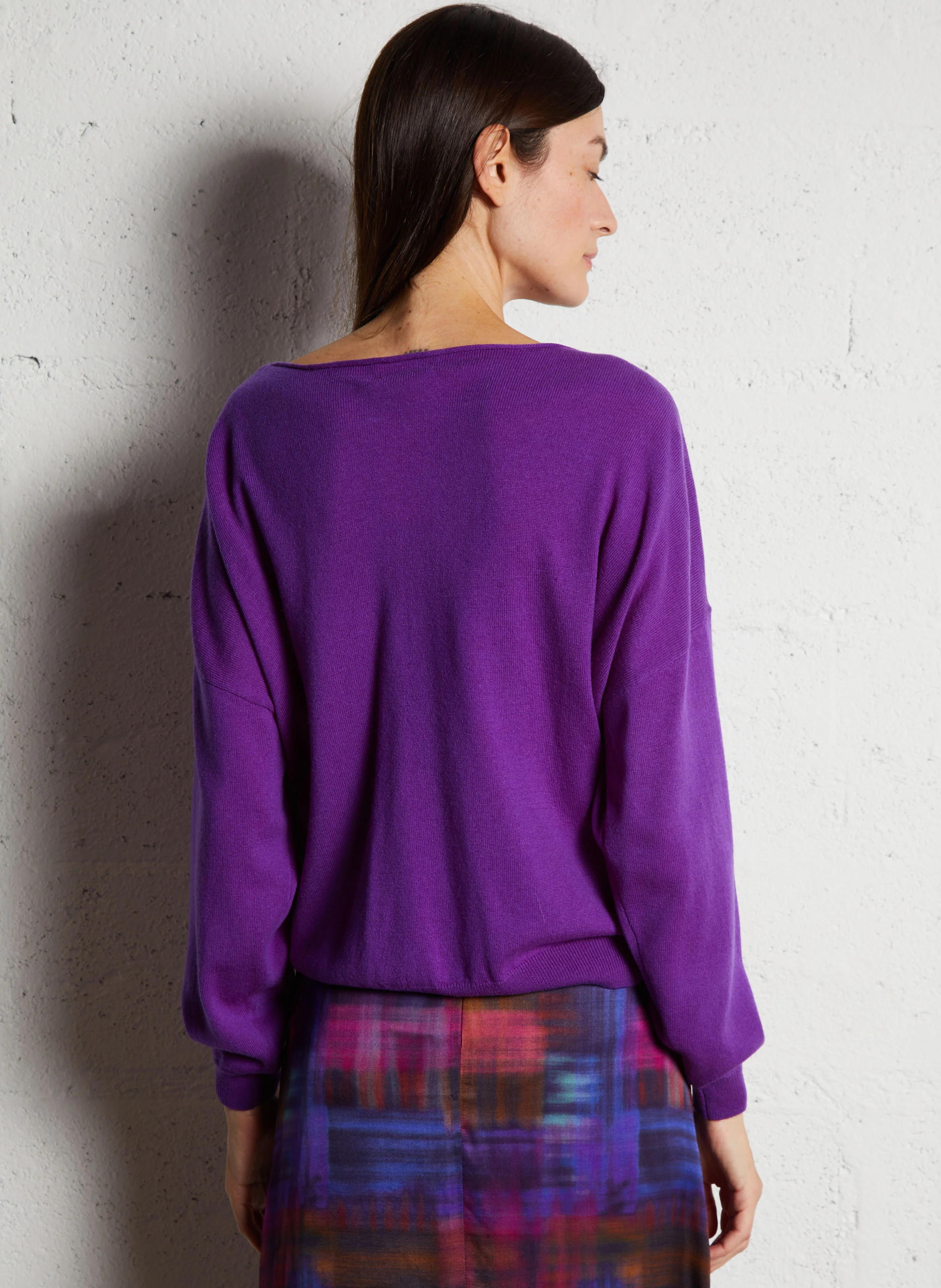 ARAGONE - Pull col bateau en laine | Violet
