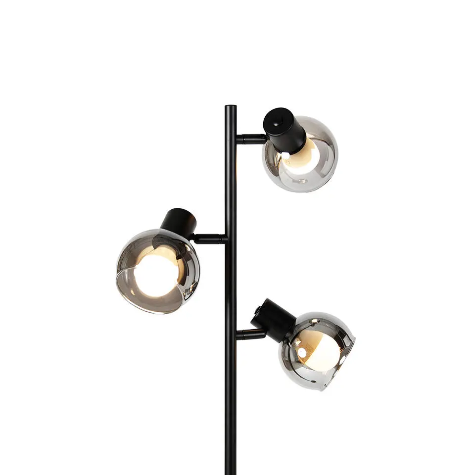 Qazqa vloerlampen vidro zwart e14