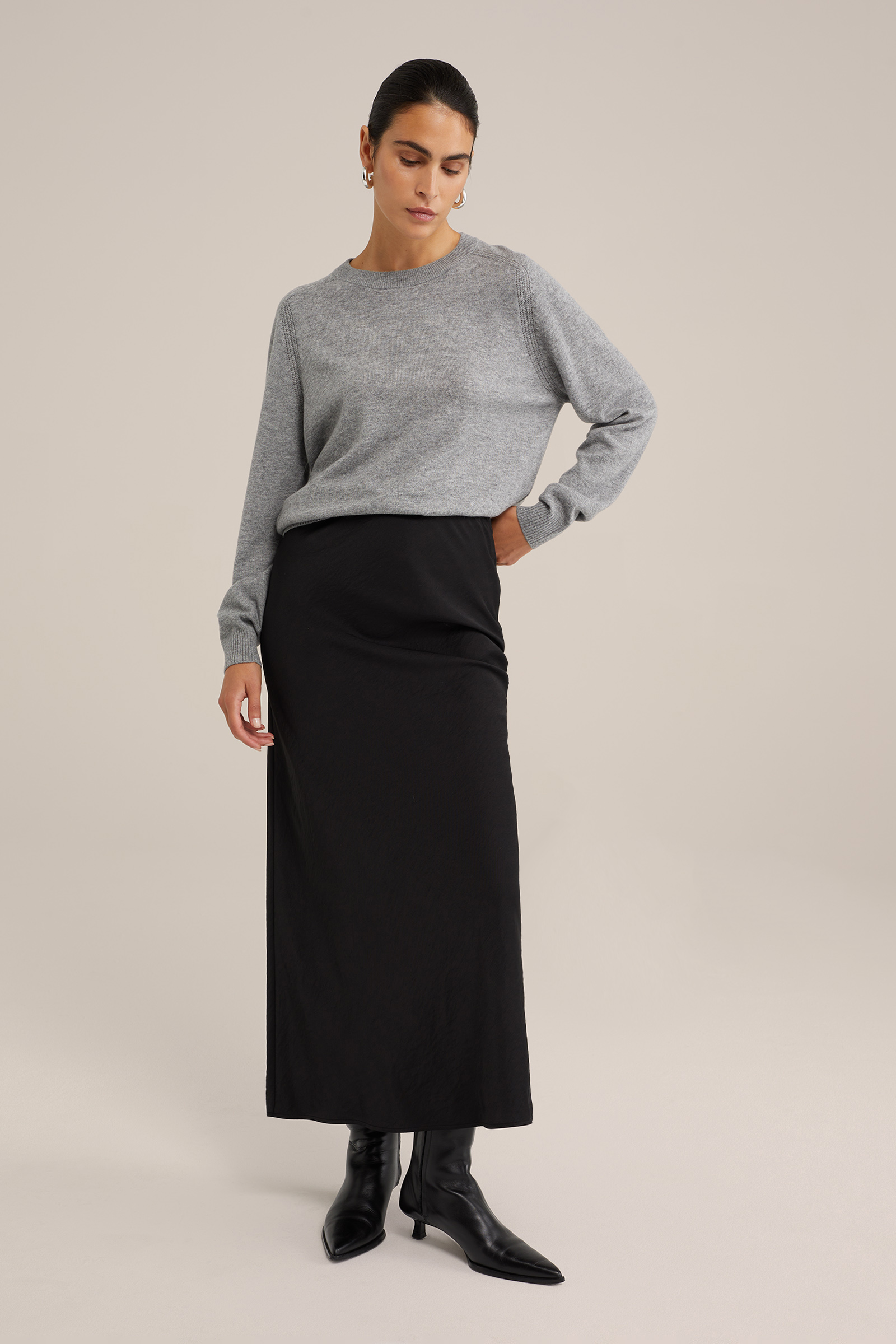 maxi-rok met satijnen look WE Studio Zwart
